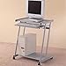 Coaster Home Furnishings Computer Desk with Keyboard Tray & casters, Silver