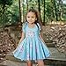 Flofallzique Summer Girls Dress Vintage Floral Casual Toddler Party Clothes Sleeveless(5,Blue)