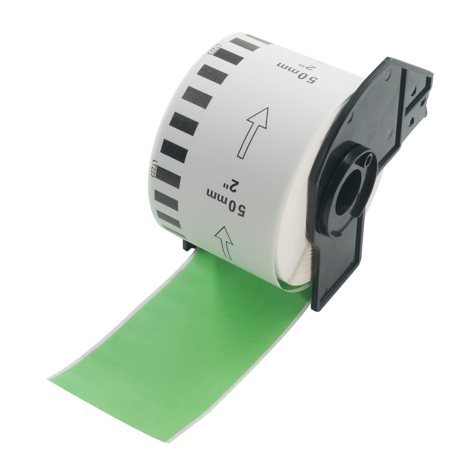 BETCKEY - 1 Green Labels Replacement for Brother DK-22223, 50mm x 30.48m Continuous Paper Labels Compatible with Brother QL Label Printers