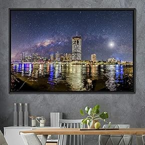 signwin Framed Canvas Wall Art City Illuminations Aerial...