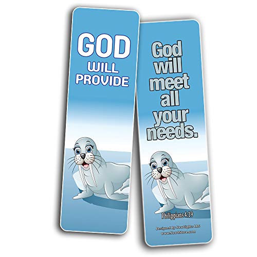 Encouraging Bible Verses Bookmarks for Kids (12-Pack) - Animal Series 2 - Perfect Way to Help Kids Learn New Scriptures - Thumbnail 6