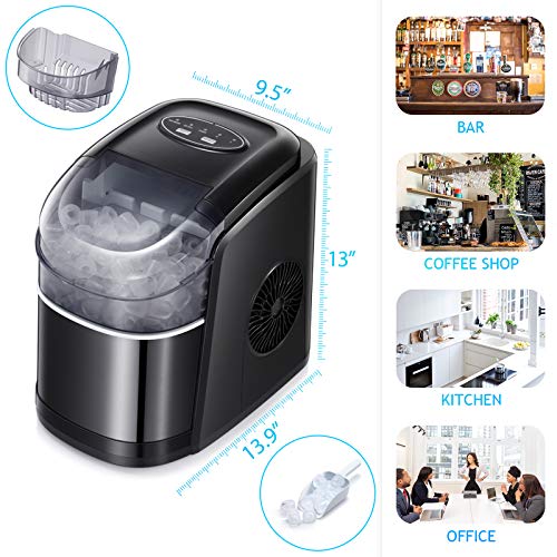 Antarctic Star Ice Maker Machine Countertop,Portable Automatic 9 Ice