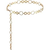 Gsbnjuy Metal Waist Chain Belt Adjustable Body Link Belts Ladies Fashion Waist Chain Belts for Women Jeans Dress Halloween Christmas