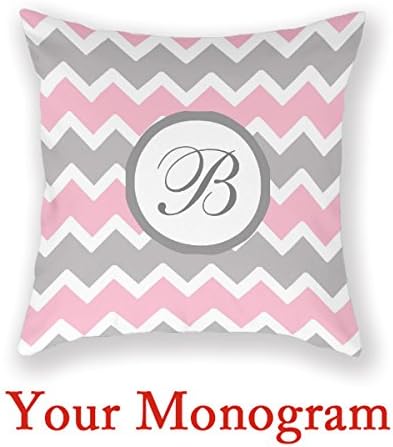 Pink Chevron Cushion Covers 18 X 18 Baby Custom Pillows Shower Personalized Pillowcase Monogram Pillow Cover