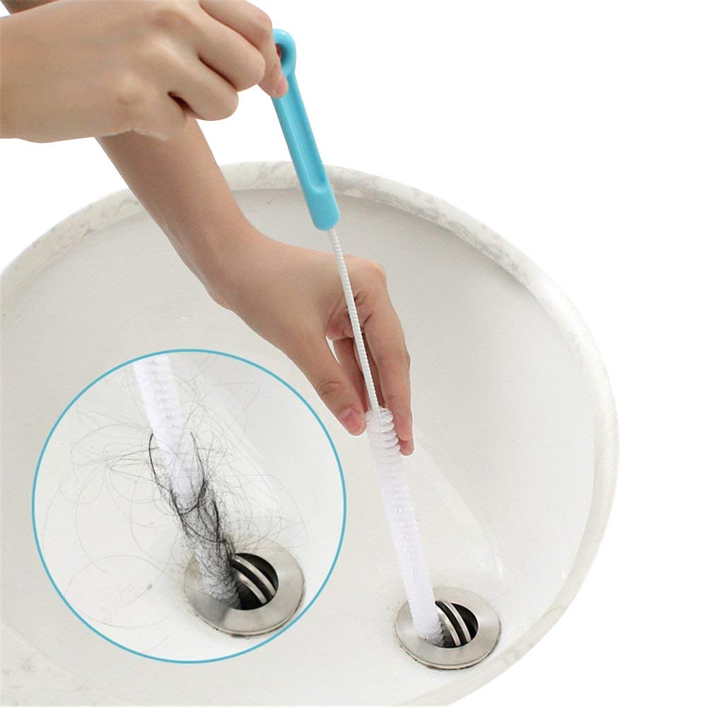 Baffect Tube Tools Drainage Pipe Sewer Clean Hook Pipeline Dredge Device kitchen Toilet Orange 71cm Lenth Plastic Strip Tool