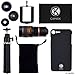 CamKix Lens Kit Compatible with Apple iPhone 8 Plus and iPhone 7 Plus - 8X Telephoto Lens, Fisheye Lens, Macro Lens, Wide Angle Lens, Tripod, Phone Holder, Phone Hard Case, Bag & Cloth