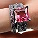 DJ CH AAA Zircon Rose Cubic Cz Stone Women Wedding Black Ring Set Size 5-12