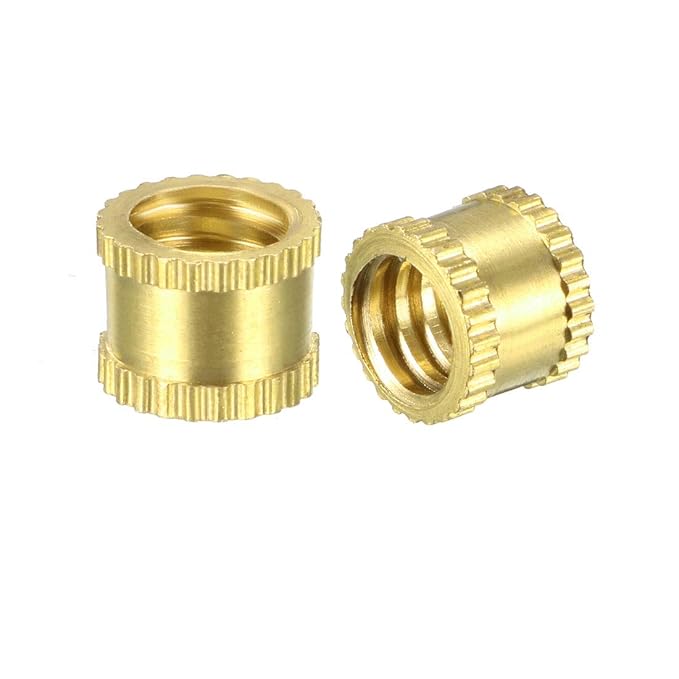 sourcing map Knurled Threaded Insert, 1/4"20 x 6mm (L) x 8mm (OD