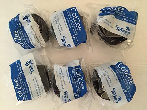 Black CotZee Self Adhesive Bandage 1.5" x 6 yards (stretched) 6 rolls