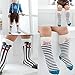 Fansco 6 Pairs Toddler Socks, Non Skid Knee High Cotton Socks for Baby Boys & Girls (M(2-4 Years))