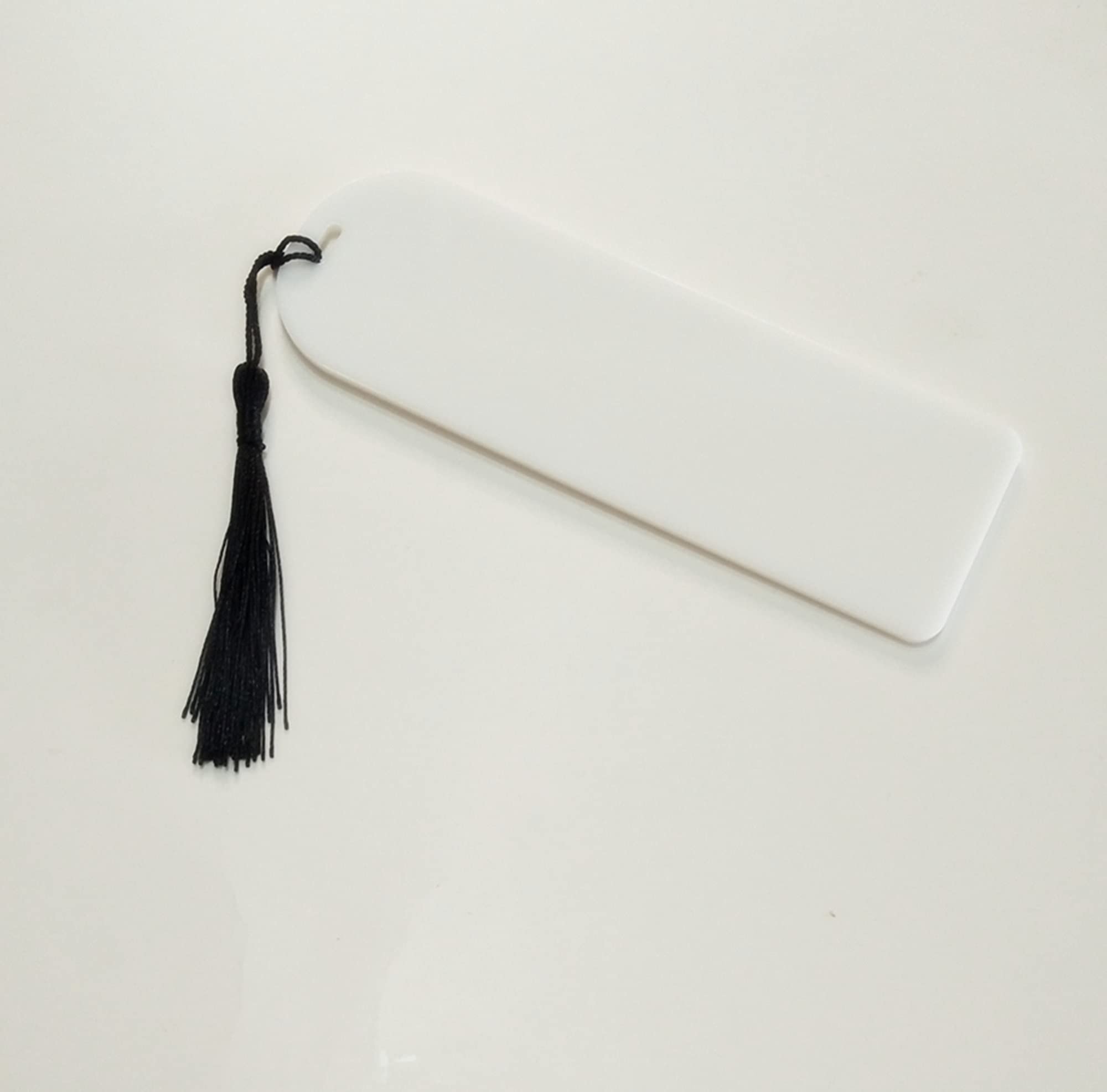 10pcs Acrylic Bookmark Banks,Planner Bookmarks,Acrylic Blank Bookmark with Mini Bookmark Tassels for DIY Projects and Present Tags (White)