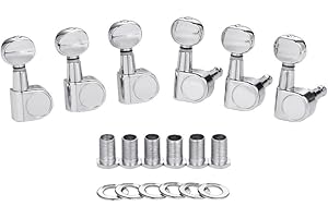 KAISH 6 Inline Guitar 2 Pin Tuners Tuning Keys Pegs Dual Pin Tuning Machine Heads for Squier Strat/Tele/Ibanez/Yamaha/Import 
