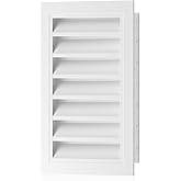 Hon&amp;Guan 12 x 18 Inch Aluminum Gable Vent with Removable Mesh for Attics | 1 Pack, 9.4 x 15.3 in Vent Opening, DIY-Friendly Installation, Fixed Louvers for Quiet Airflow, for Sheds &amp; Garages