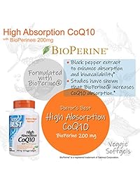 Doctor 's Best alta absorción CoQ10 con Bioperine, Vegetariana, sin gluten, Naturalmente...