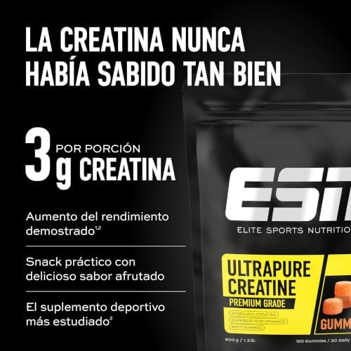 Gomas de Creatina Ultrapura, 120 gomas, manga