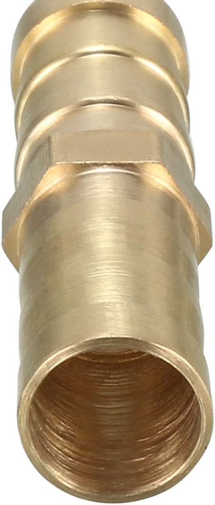 sourcing map 10mm Brass Barb Hose Fitting Straight Connector Coupler 5pcs, Gold - Image 4