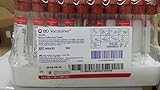 Vacutainer Tube, 10.0mL, 16 x 100mm, Glass, Silicone Coated, Red Conventional Closure, Paper Label