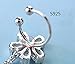 S925 Sterling Silver Non Piercing Ear Clip Earrings CZ Flower Dangle Cuff Earrings(1Paris)