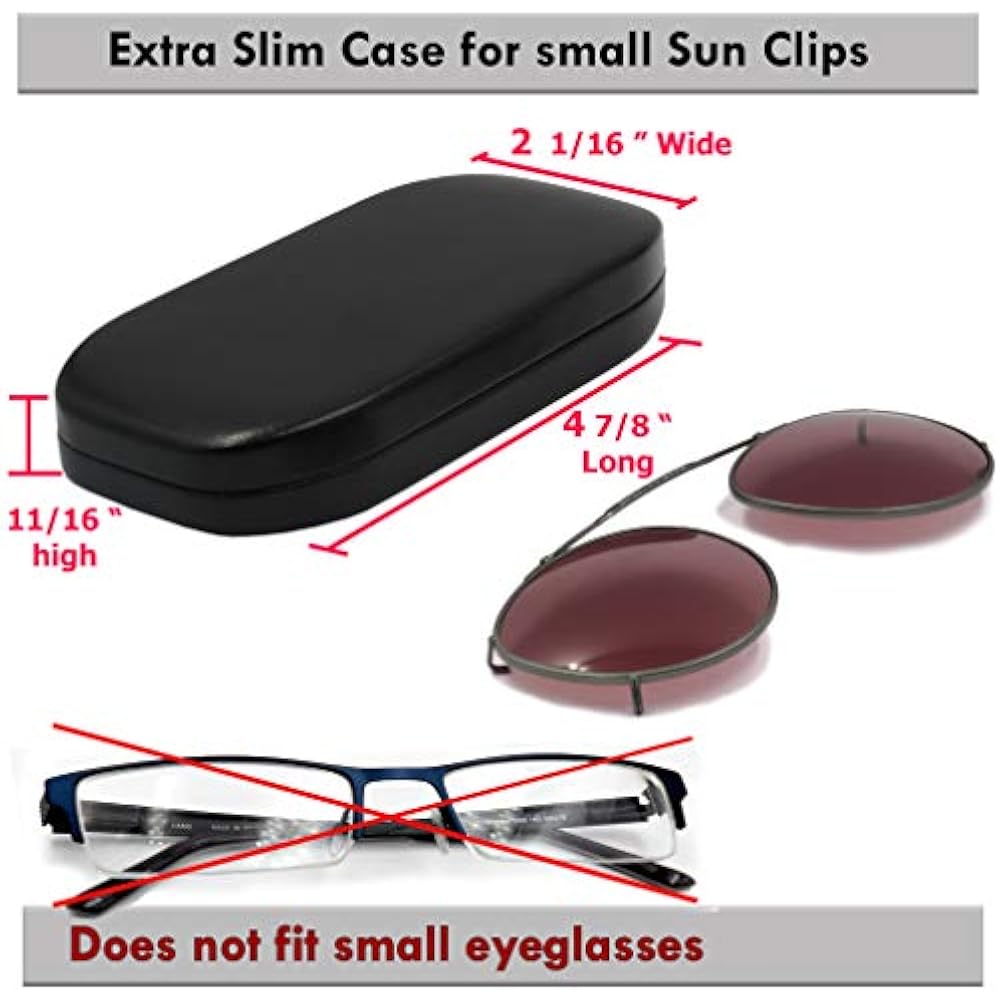 Clip On Sunglasses Case For Eyeglasses Extra Slim Protective Metal Hard