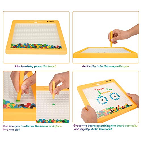 BMAG Magnetic Drawing Pad, Creative Doodle Board, Magnatab Toys, Magnetic M&M Dots Drawing Tablet, Educational Travel Doodle Toys for Toddler Kids Children (Large) - Thumbnail 3