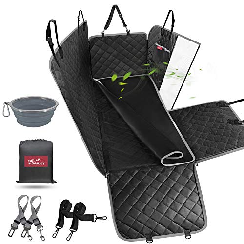 BellaBailey Dog Car Seat Cover Waterproof with Mesh Window, 1 Removable