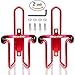 Water Bottle Cages, Dimples Excel Bike Bicycle Lightweight Water Bottle Holder Cages Brackets (2 PACK ( Red + Red ))