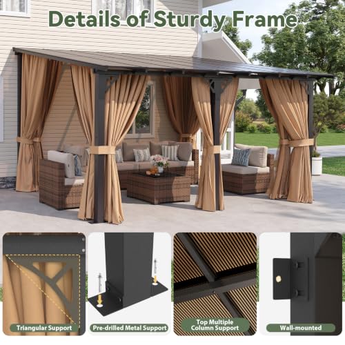 Aoxun 14'x10' Lean-to Gazebo Review: Wall-Mounted Patio Shelter With Mosquito Net image 13