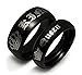 Blowin Her King His Queen Black Stainless Steel Wedding Band Set Anniversary Engagement Promise Ring