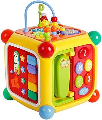 Learners Activity Cube Shape sorter Hand piano toy Treasure box for 3 yeards old and up tollders
