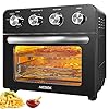 10-in-1-Air-Fryer-Oven-AICOOK-23L-Mini-Oven-Electric-with-Grill-and-Rotisserie-4-Knob-Easy-Control-for-Chicken-Pizza-and-Cookies-100-Recipes-Book-Included-Black 10-in-1 Air Fryer Oven, AICOOK 23L Mini Oven Electric with Grill and Rotisserie, 4 Knob Easy Control for Chicken, Pizza and Cookies, 100 Recipes Book Included, Black