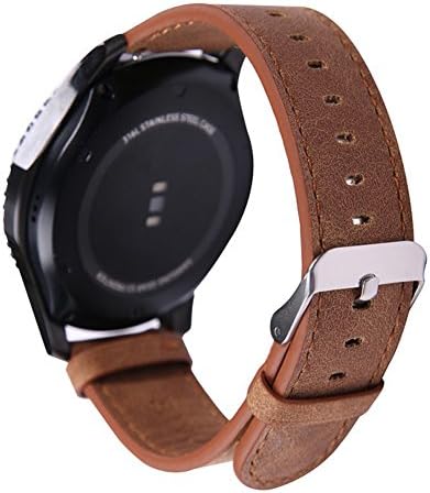 KINGLOO 22mm Genuine Leather Replacement Straps for Samsung Gear S3 Classic, Gear S3 Frontie