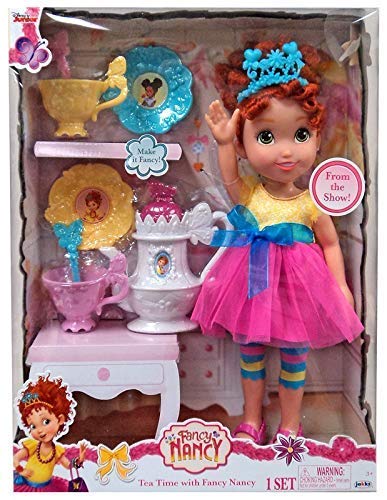 Fancy Nancy My Friend Doll in Signature Outfit, 15-Inches Tall Bonus 8pc Tea Set