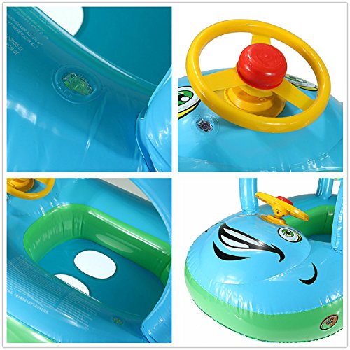 image for SUPOW(TM) Blue Cartoon Car Swim Float Seat Boat Pool Ring Seat With Su