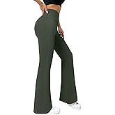 COPYLEAF Flare Leggings for Women High Waisted Yoga Pants with Pockets Workout Gym Work Tummy Control Bootcut Leggings