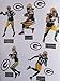 Green Bay Packers Mini FATHEAD Team Set of 15 Official NFL Vinyl Wall Graphics (5 Players + 5 Name Graphics + 5 Packers Logo) RODGERS, MATTHEWS, LACY, COBB, NELSON, Each Player 7