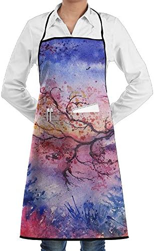Christmas Mountains Birds Trees Sewing Aprons With Pocket Kits Adjustable Home Kitchen Apron