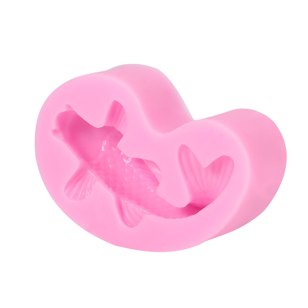 Julykai Fondant Mold, 3D Fish Shape Silicone Fondant Mold Cake Decorating Tool Chocolate Sugarcraft Chocolate Mould mini baking molds Cake Fondant Mould