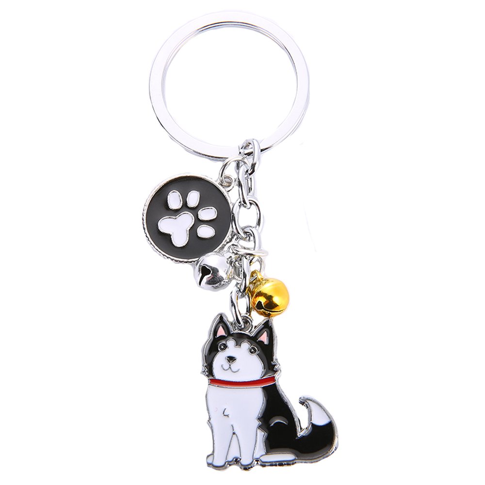 BbearT® Dog Tag Dog Key-ring Keychain,Cute Small Dog Puppy ID Tags Metal Dog Keychain Keyring Keyfob Key Tags Car Keyring Bag Charm Birthday (Alaskan Malamute)