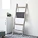 MyGift Wall-Leaning Rustic Gray Wood Ladder-Style Blanket Rack