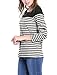 Allegra K Women's Long Sleeve Tops Slim Fit Round Neck Top Spring Fall Trendy Casual Striped Shirt Medium Gray