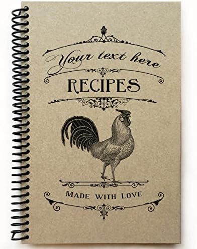 Custom blank recipe book personalized gift cookbook kraft recycled cover (Lined pages)