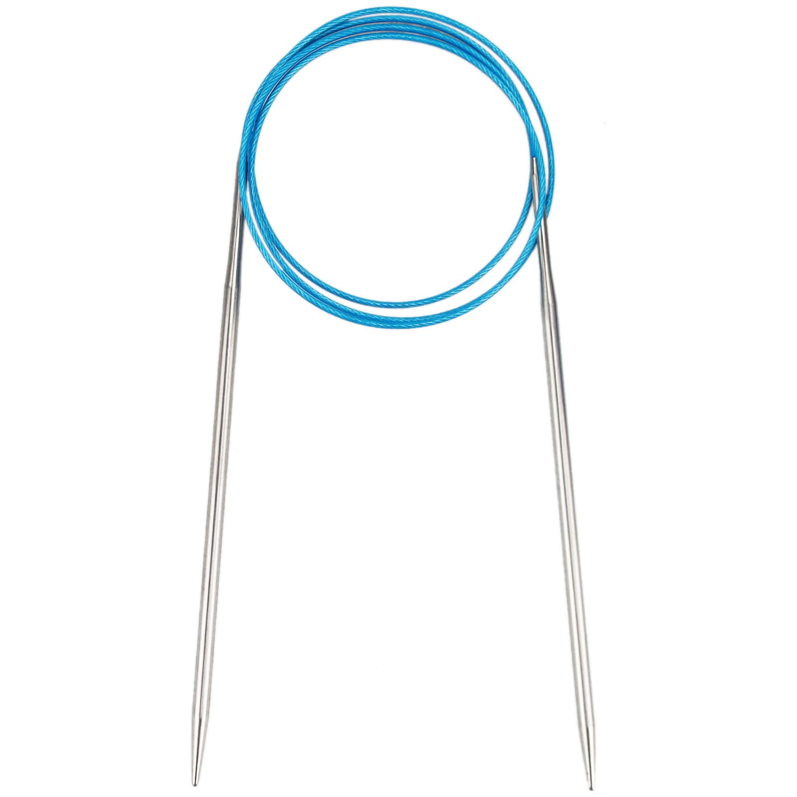 21 Piece Circular Knitting Needle Set - 3.75mm 100cm Steel Needles with Flexible Cable and 20 Locking Stitch Markers - Metal Fixed Pins