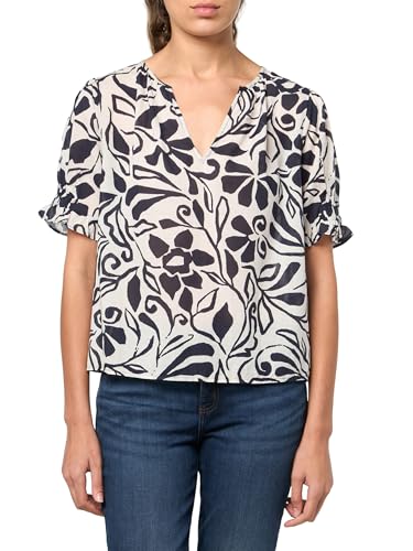 VELVET BY GRAHAM & SPENCER Women's Leslie Printed Cotton Viscose Blouse, Madrid…
