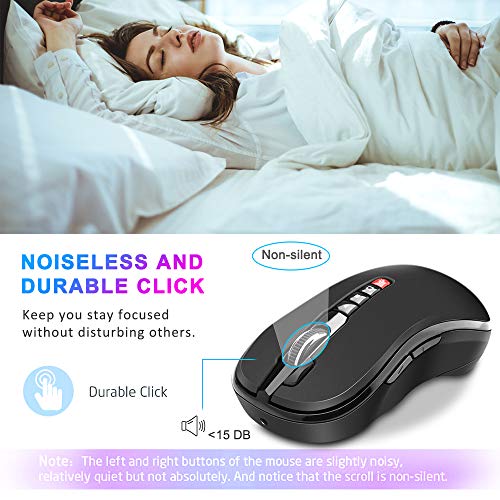 Opluz Wireless Mouse, Bluetooth Presenter Mouse 7 Programmable Button with PowerPoint Clicker Presentation Remote Control Laser Pointer 1200DPI Adjustable for Laptop Chromebook, PC, Desktop, Notebook