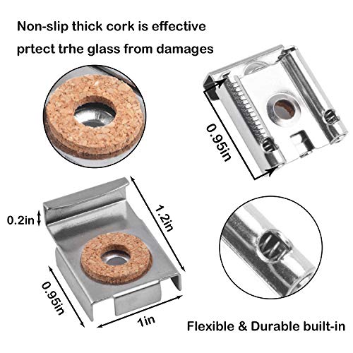 Mirror Hanger Clips Set, 2 Sets (8 Pieces) Unframed Mirror Mount Clips