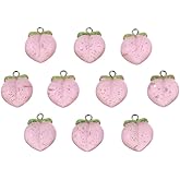 diyhub 10 Pcs Pink Peach Fruit Charms 3D Fruit Pendant Transparent Resin Charms for Jewelry Making Necklace Bracelet Earrings