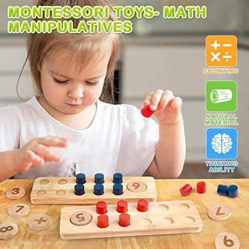 DINORUN Montessori Toys, Counting Peg Board, Ten Frame Math