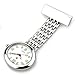 WZC Silver Luxury Quartz Stainless Steel Nurses Lapel Pin Watch - Luminous Hands WZC logo Pendant
