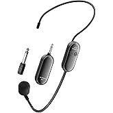 XIAOKOA Wireless Microphone Headset, 2.4G Head Microphones System, USB-C Charging, 100ft Range, Mic for Speakers Voice Amplifier PA System Teaching Fitness Instructor Tour Guide
