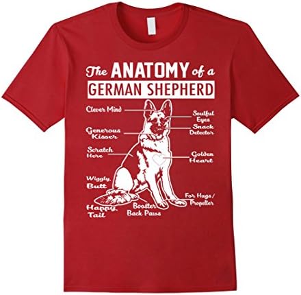 Men's The Anatomy Of A German Shepherd Shirt Large Cranberry
